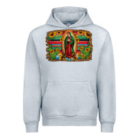 Heather Grey lady of guadalupe serape background Urban Hoodie - Jasminsmagicworld