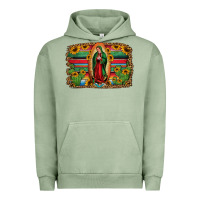 Pigment Oil Green lady of guadalupe serape background Urban Hoodie - Jasminsmagicworld