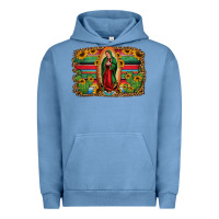 Pigment Pebble Blue lady of guadalupe serape background Urban Hoodie - Jasminsmagicworld