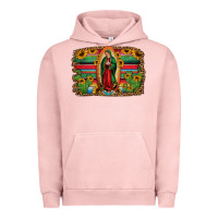 Pigment Salmon lady of guadalupe serape background Urban Hoodie - Jasminsmagicworld