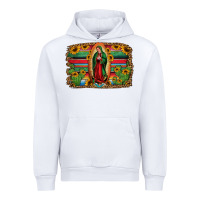 White lady of guadalupe serape background Urban Hoodie - Jasminsmagicworld