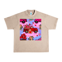 French Oak valentines day truck and cupid in the sky seamless pattern Urban Heavy Tee - BundleAndBundleShop