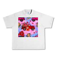 Lunar Rock valentines day truck and cupid in the sky seamless pattern Urban Heavy Tee - BundleAndBundleShop