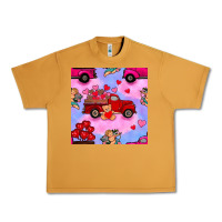 Peanut Butter valentines day truck and cupid in the sky seamless pattern Urban Heavy Tee - BundleAndBundleShop