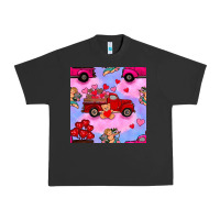 Pigment Black valentines day truck and cupid in the sky seamless pattern Urban Heavy Tee - BundleAndBundleShop