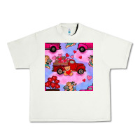 Pistachio valentines day truck and cupid in the sky seamless pattern Urban Heavy Tee - BundleAndBundleShop