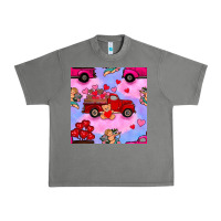 Tornado valentines day truck and cupid in the sky seamless pattern Urban Heavy Tee - BundleAndBundleShop