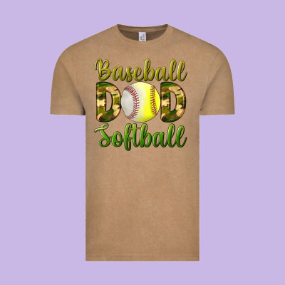 Baseball Dad Softball Vintage Tee Designed By Bundleandbundleshop