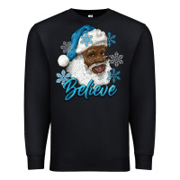 Black winter christmas african american santa believe Premium Sweatshirt - RanaPortraitStore
