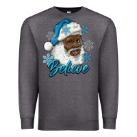Charcoal Heather winter christmas african american santa believe Premium Sweatshirt - RanaPortraitStore