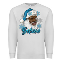 Dove Grey winter christmas african american santa believe Premium Sweatshirt - RanaPortraitStore