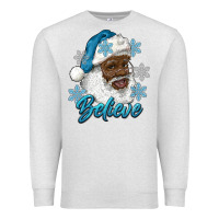 Oatmeal Heather winter christmas african american santa believe Premium Sweatshirt - RanaPortraitStore