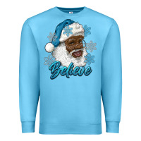 Ocean Blue winter christmas african american santa believe Premium Sweatshirt - RanaPortraitStore