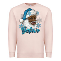 Pale Pink winter christmas african american santa believe Premium Sweatshirt - RanaPortraitStore