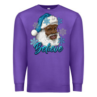Purple winter christmas african american santa believe Premium Sweatshirt - RanaPortraitStore