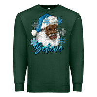 Sports Green winter christmas african american santa believe Premium Sweatshirt - RanaPortraitStore