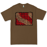 Cacao leopard buffalo plaid background Premium Tee - CowCowDesign