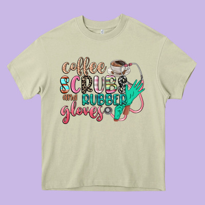 Coffee Scrubs And Rubber Gloves Heavy Core Tee Designed By Cowgirlartshop