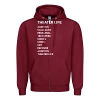 Burgundy theater life funny Zipper Hoodie - DesigneFamous