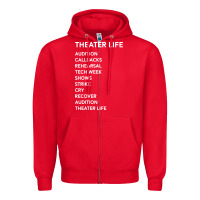 Red theater life funny Zipper Hoodie - DesigneFamous