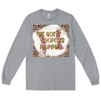 Heather Grey He Got it From his Momma Long Sleeve Tee - CowhideDigitalArt