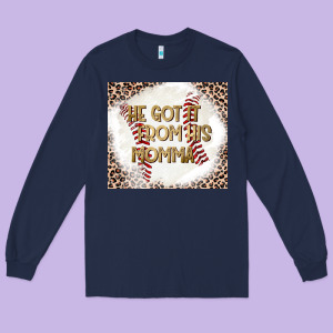 He Got It From His Momma Long Sleeve Tee Designed By Cowhidedigitalart