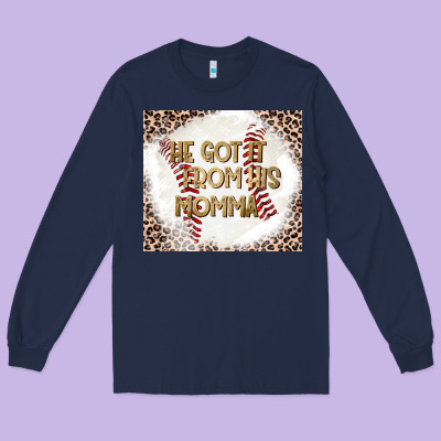 He Got It From His Momma Long Sleeve Tee Designed By Cowhidedigitalart