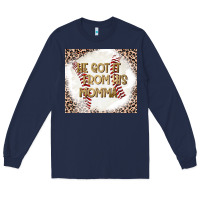 Navy He Got it From his Momma Long Sleeve Tee - CowhideDigitalArt