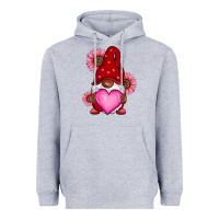 Heather Grey Valentine's Day afro gnome Heavyweight Hoodie - RanaPortraitStore