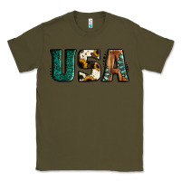 Army Green usa basic bold font western Classic Tee - Jasminsmagicworld