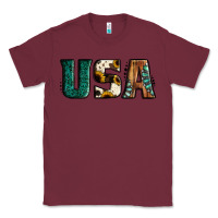 Burgundy usa basic bold font western Classic Tee - Jasminsmagicworld