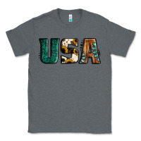 Charcoal Heather usa basic bold font western Classic Tee - Jasminsmagicworld