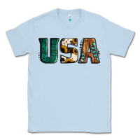 Dusty Blue usa basic bold font western Classic Tee - Jasminsmagicworld
