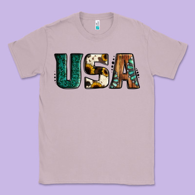 Usa Basic Bold Font Western Classic Tee Designed By Jasminsmagicworld