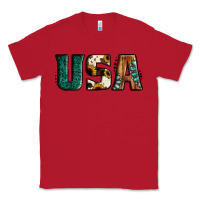 Red usa basic bold font western Classic Tee - Jasminsmagicworld