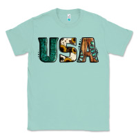 Seafoam usa basic bold font western Classic Tee - Jasminsmagicworld