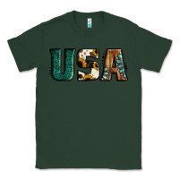 Sports Green usa basic bold font western Classic Tee - Jasminsmagicworld