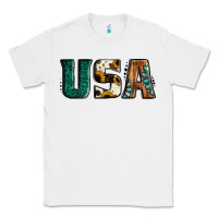 White usa basic bold font western Classic Tee - Jasminsmagicworld