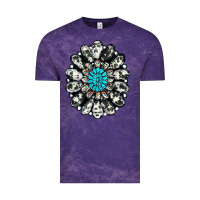 Cloud Purple cowhide aztec gemstone Vintage Tee - RanaPortraitStore