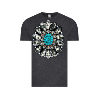 Vintage Black cowhide aztec gemstone Vintage Tee - RanaPortraitStore
