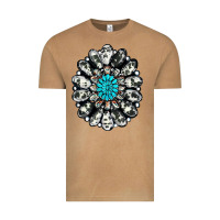 Vintage Camel cowhide aztec gemstone Vintage Tee - RanaPortraitStore