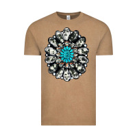 Vintage Coffee cowhide aztec gemstone Vintage Tee - RanaPortraitStore
