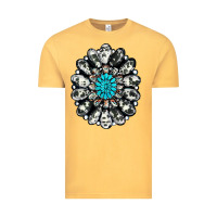 Vintage Mustard cowhide aztec gemstone Vintage Tee - RanaPortraitStore