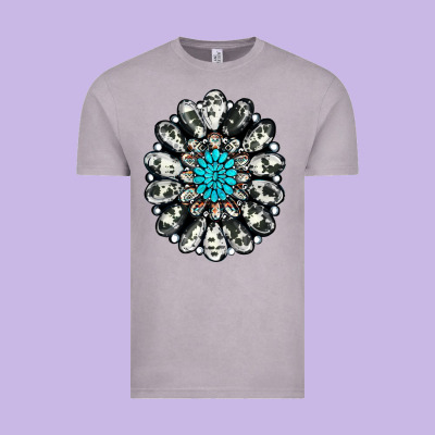 Cowhide Aztec Gemstone Vintage Tee Designed By Ranaportraitstore