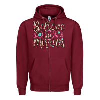 Burgundy believe in miracles Zipper Hoodie - JahusDesignShop