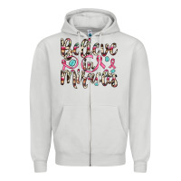 Dove Grey believe in miracles Zipper Hoodie - JahusDesignShop