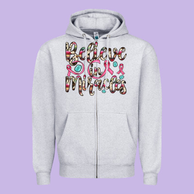 Believe In Miracles Zipper Hoodie Designed By Jahusdesignshop