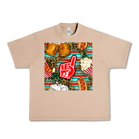 Burro american football snacks with serape and leopard Urban Heavy Tee - BundleAndBundleShop