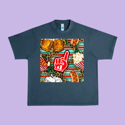 American Football Snacks With Serape And Leopard Urban Heavy Tee Designed By Bundleandbundleshop