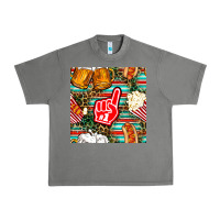 Tornado american football snacks with serape and leopard Urban Heavy Tee - BundleAndBundleShop